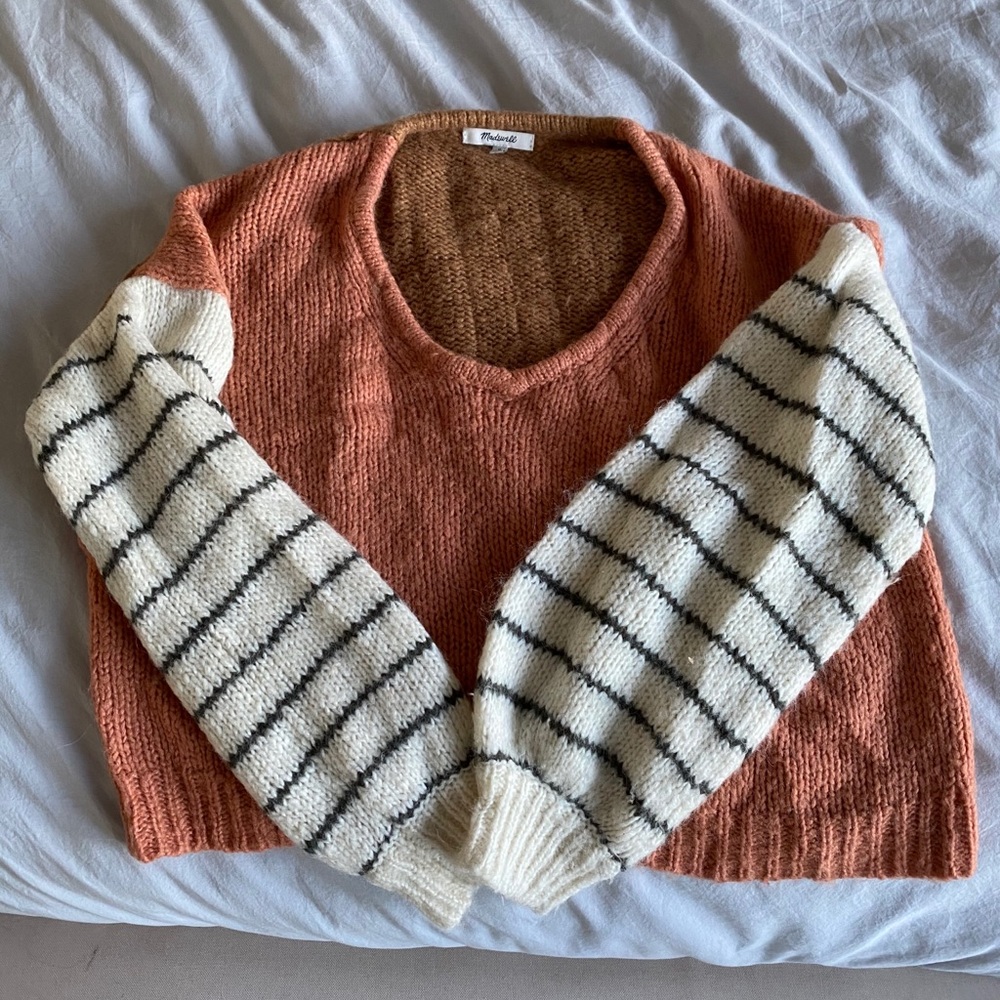 Madewell Balloon-Sleeve Colorblock Pullover (M)